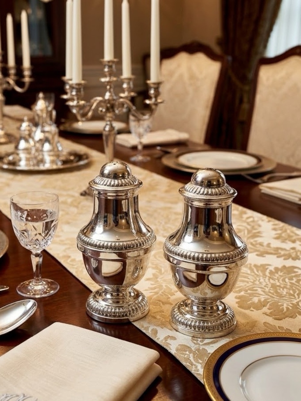 Vintage Silver Plated Salt & Pepper Shakers